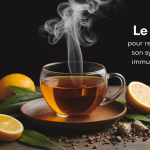 Tasse de thé protecteur avec vapeur formant un bouclier immunitaire