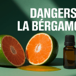 Bergamote coupée, huile essentielle, ombre menaçante - risques de l'agrume