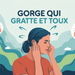 silhouette personne main gorge toux irritation