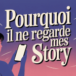Illustration silhouette féminine smartphone pourquoi il ne regarde plus mes story