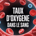 illustration medicale globules rouges et molecules oxygene taux sang