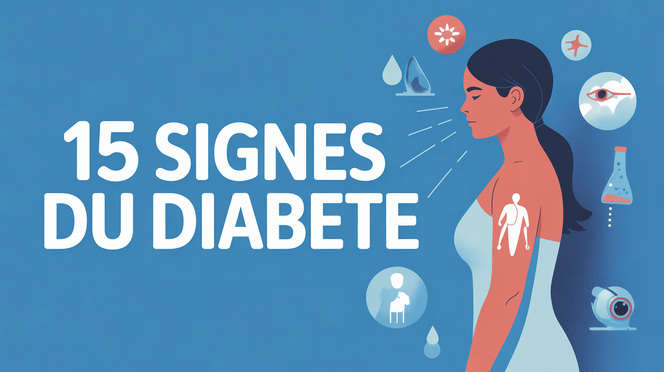 Illustration médicale 15 signes du diabète