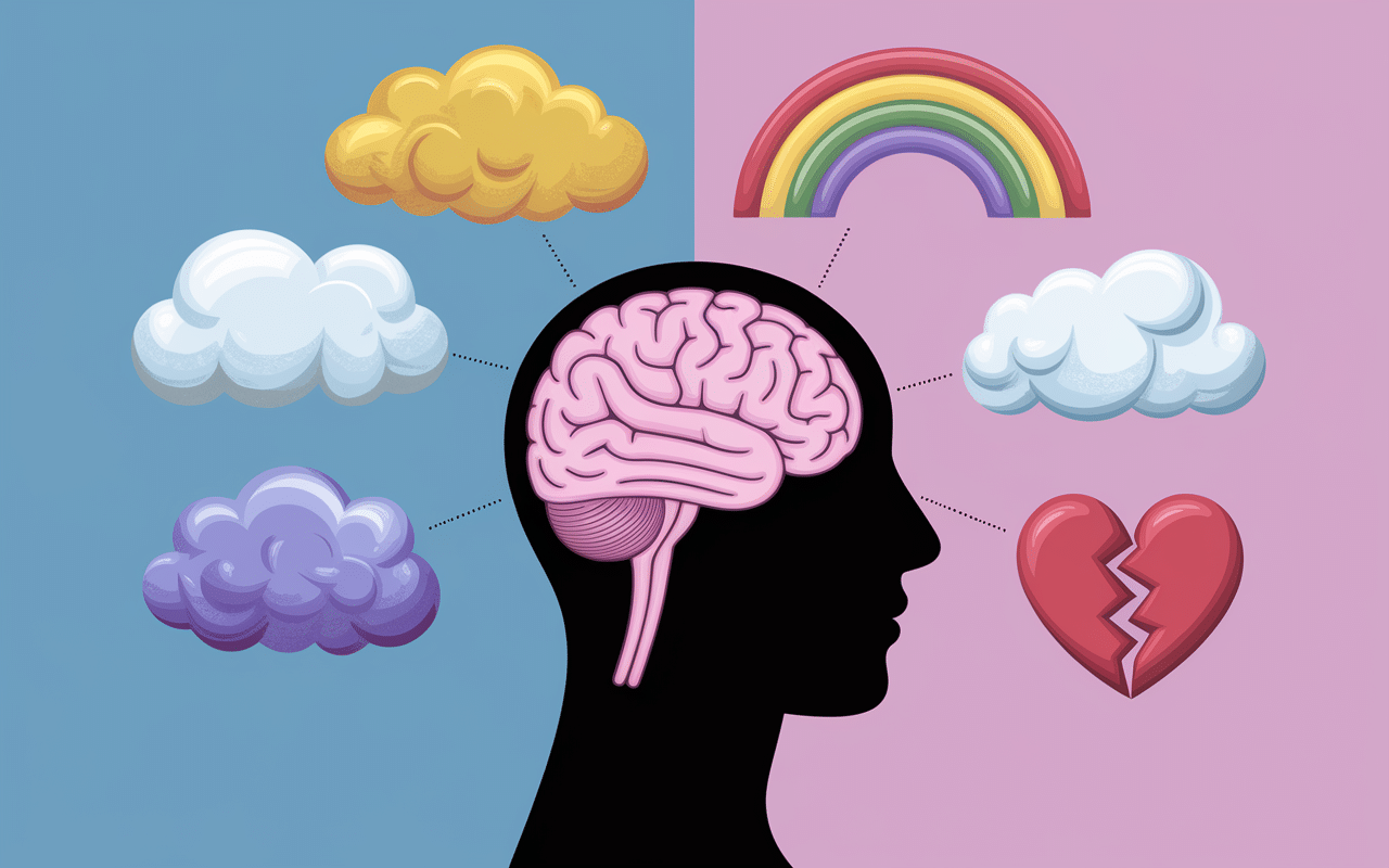 Illustration symptômes émotionnels préménopause