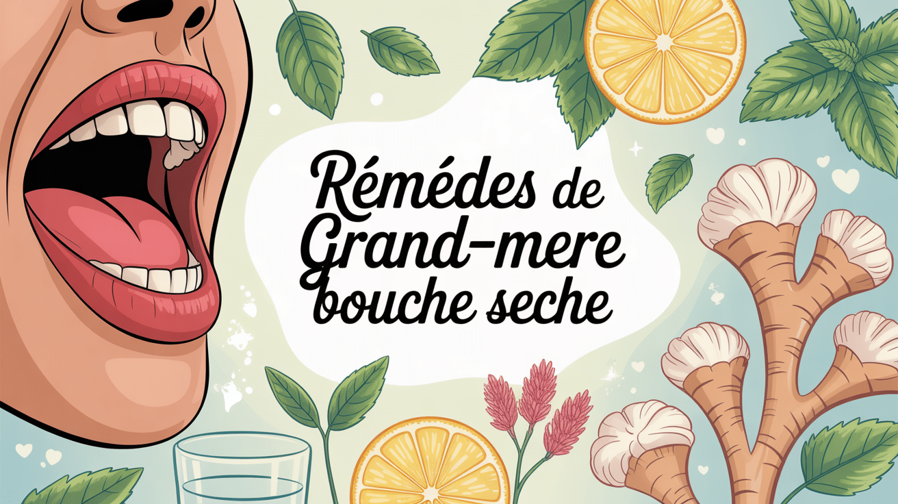Illustration bouche sèche avec remèdes naturels