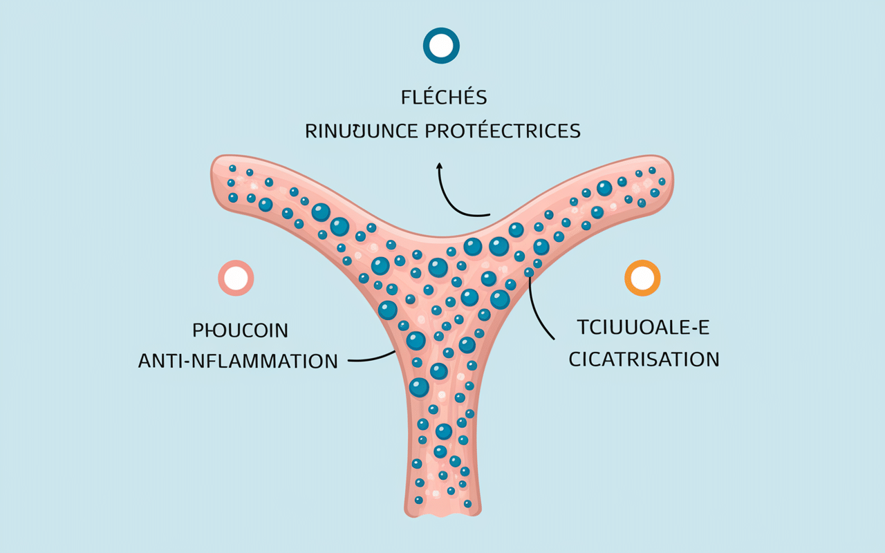 Schema action Hyalugel sur gencives