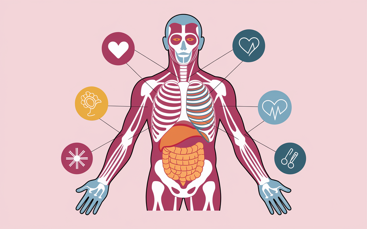 Schéma anatomique ostéopathe berger interconnexions
