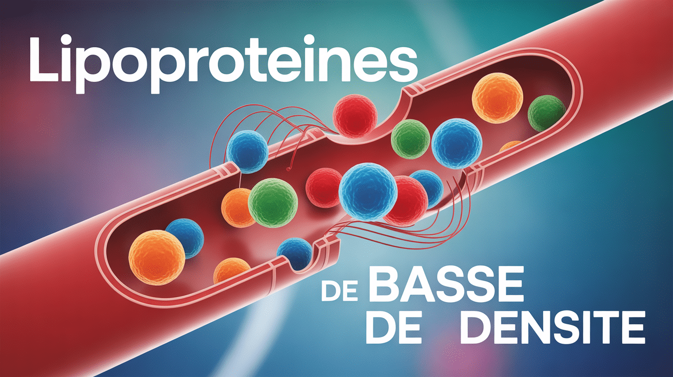 Illustration de lipoprotéines de basse densité dans un vaisseau sanguin
