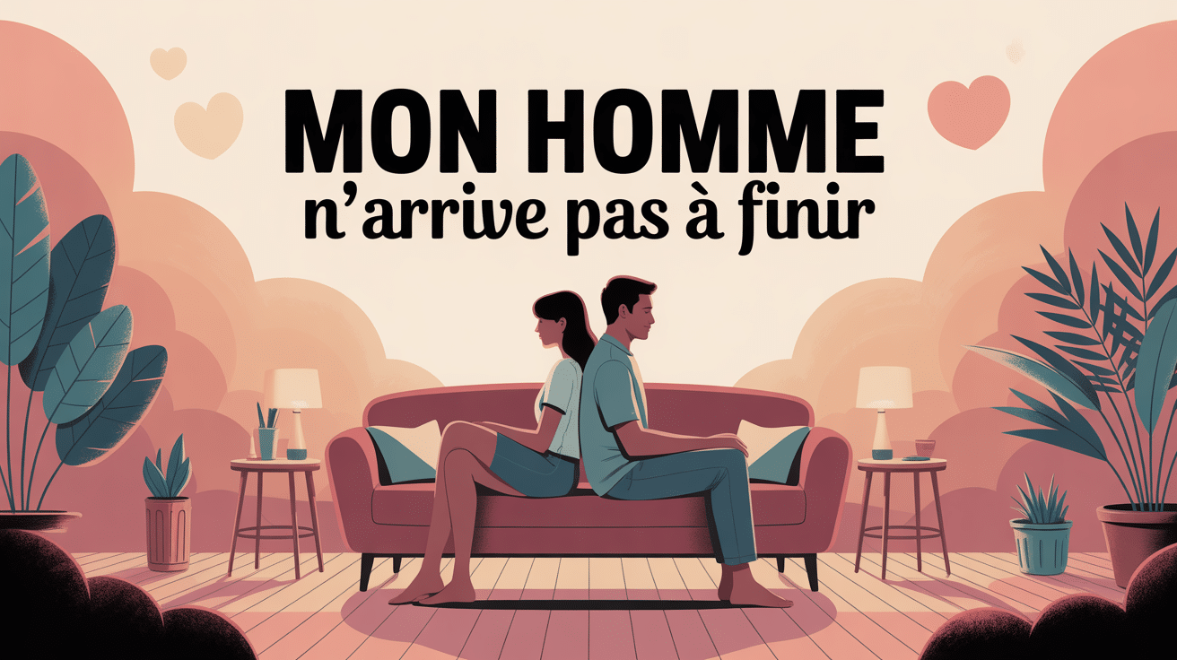 Couple assis sur canapé, thème anéjaculation