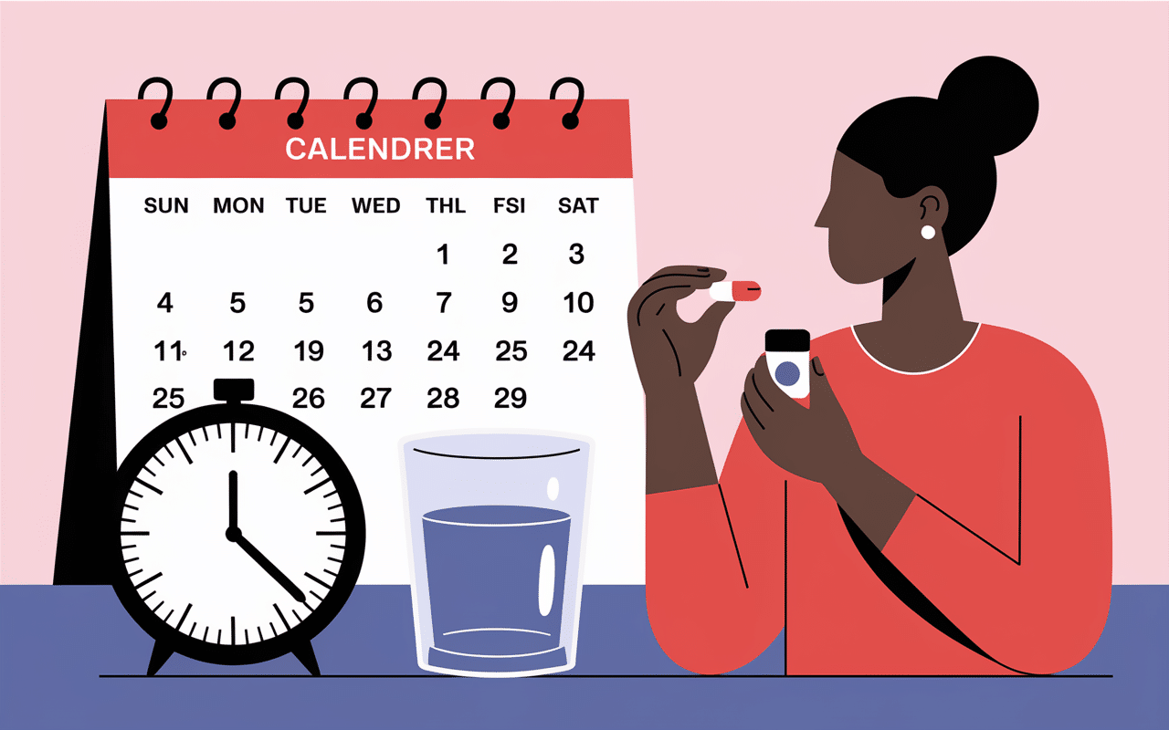 Illustration de prise correcte de la pilule Leeloo