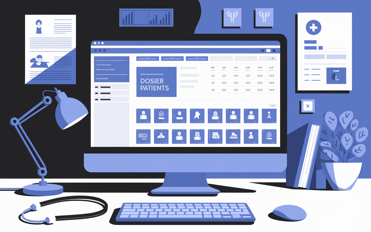 Interface du logiciel Netsoins avec dossiers patients