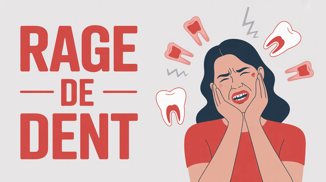 Illustration d'une rage de dent avec douleur