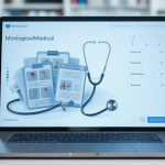 interface moderne monlogicielmedical sur écran cabinet médical