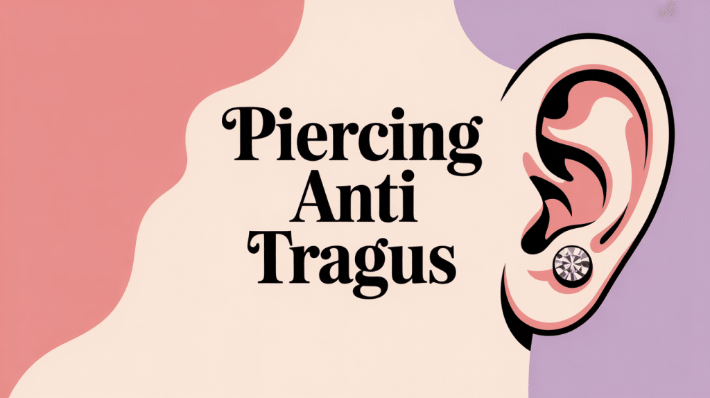 Illustration anti tragus oreille bijou dore