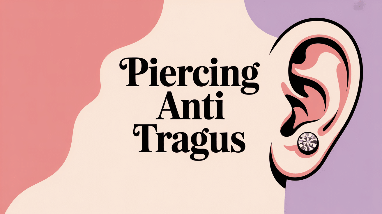 Illustration anti tragus oreille bijou dore