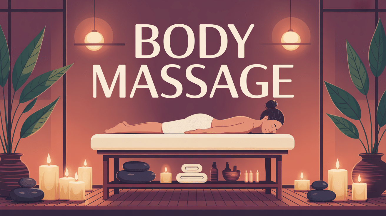 Body massage table spa ambiance zen