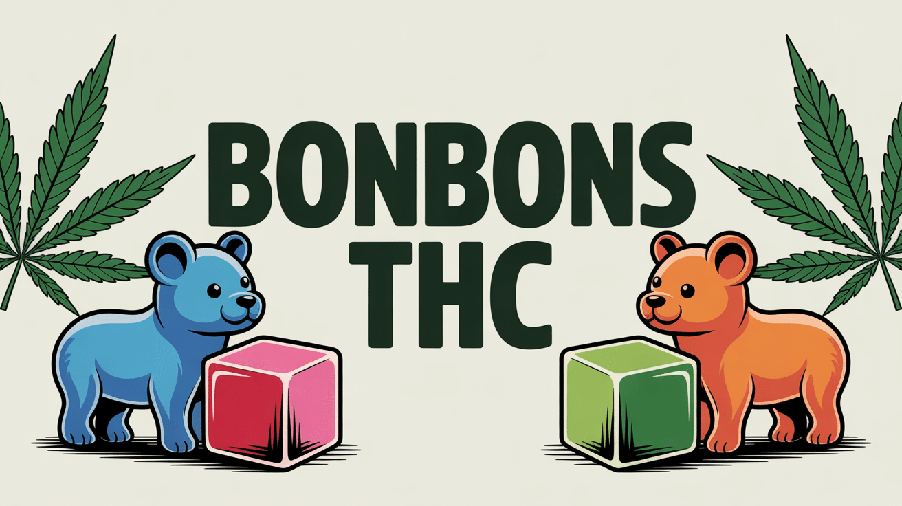 bonbon thc composition artistique oursons feuilles cannabis