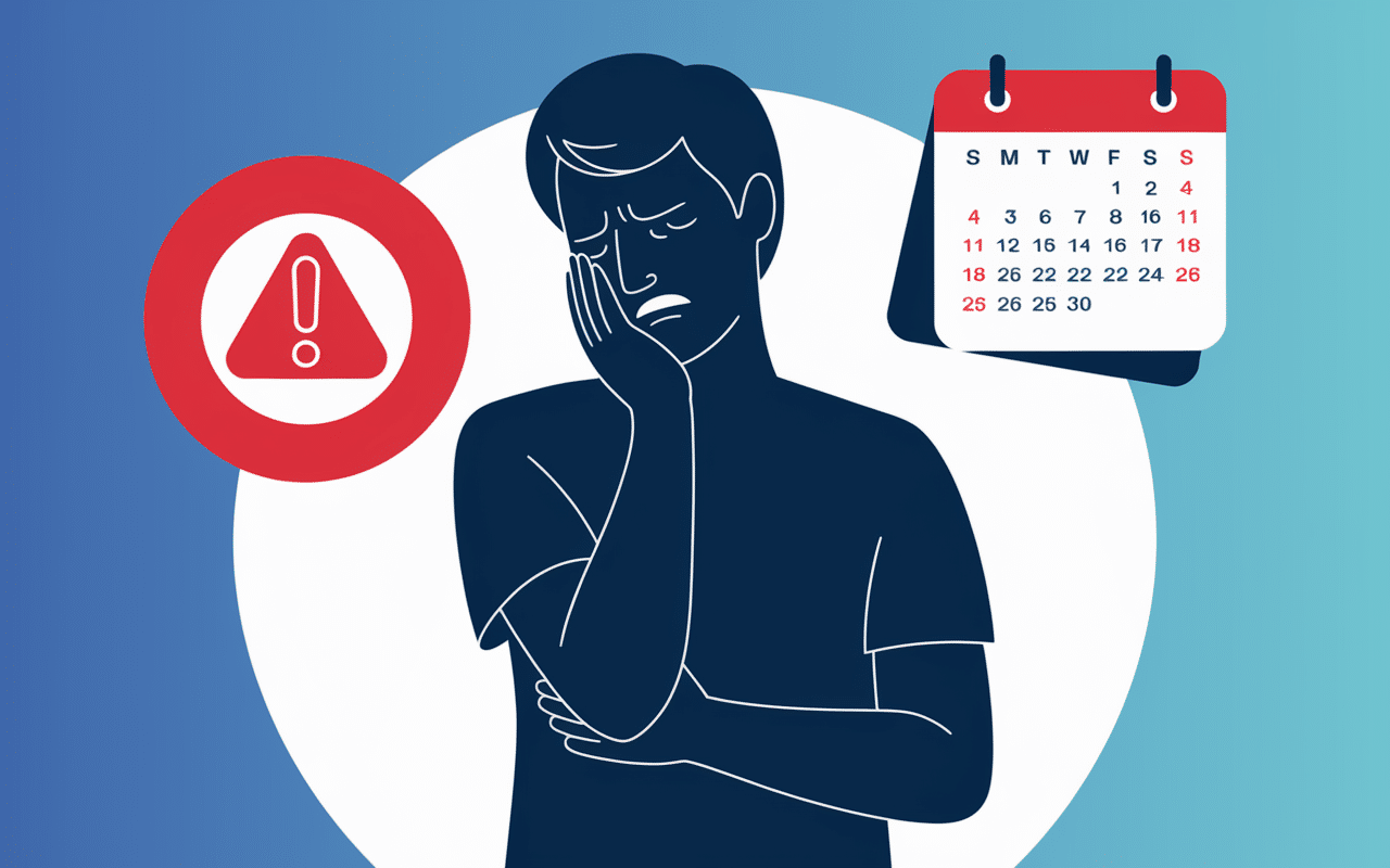 Carie ou tache douleur illustration dentaire