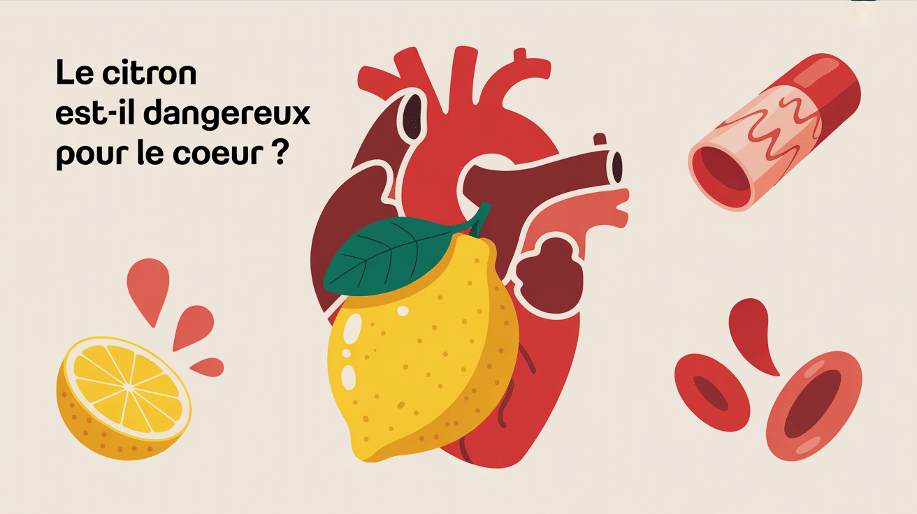 Image de citron dangereux pour le cœur avec cœur rouge et vaisseaux
