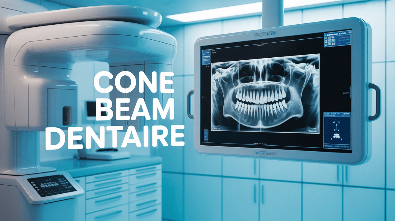 Vue cabinet cone beam dentaire imagerie 3D