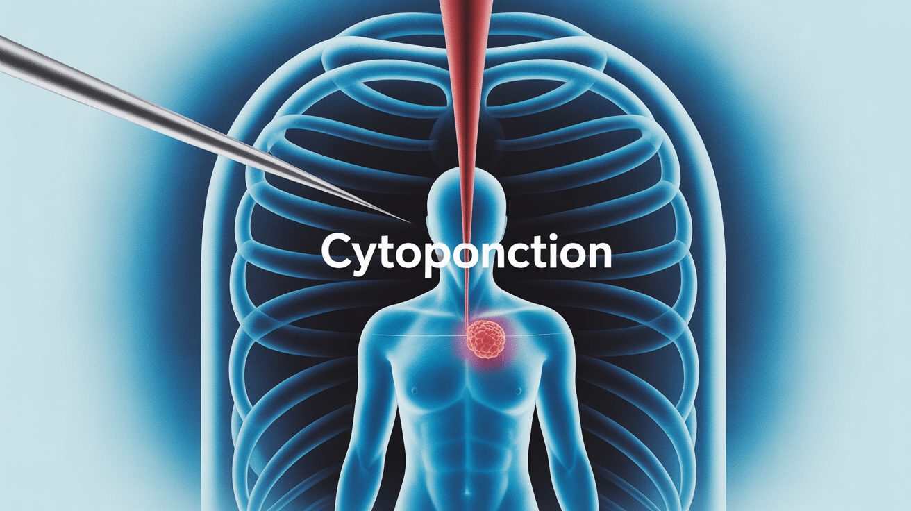 Cytoponction seringue et nodule stylisé