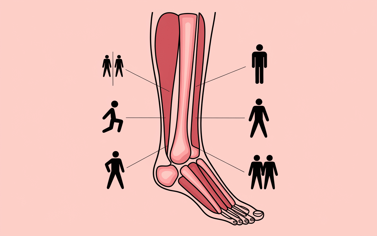 Diagramme douleurs cruralgiques jambe face zones rouges