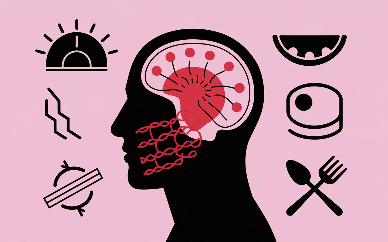 zone machoire douleur stress illustration points rouges