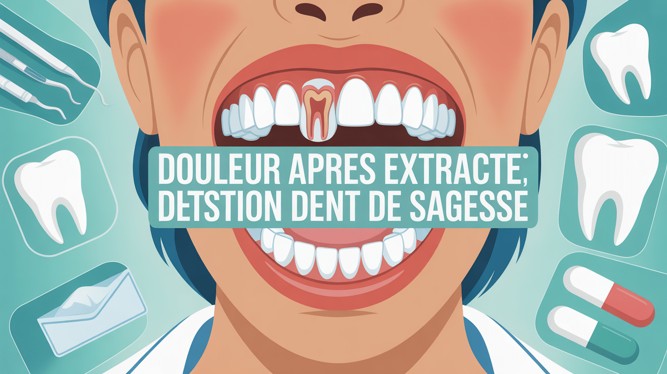 Illustration médicale extraction dent de sagesse douleur combien de temps