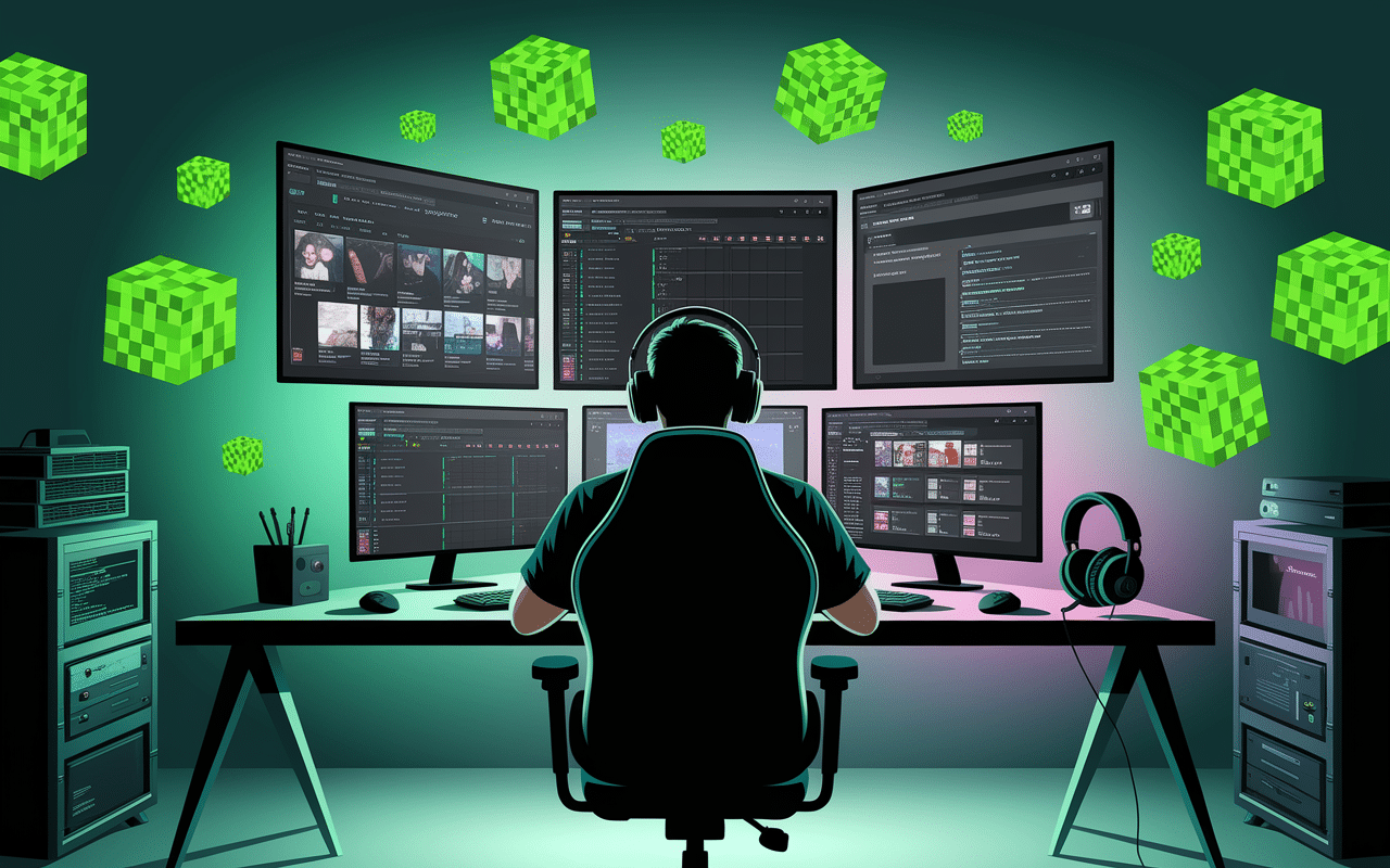 fargance streamer gaming plusieurs écrans cubes