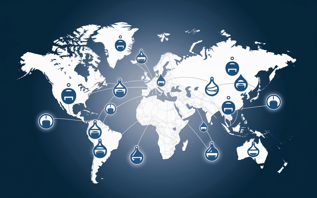 Global Sanitation Fund carte icônes sanitaires monde