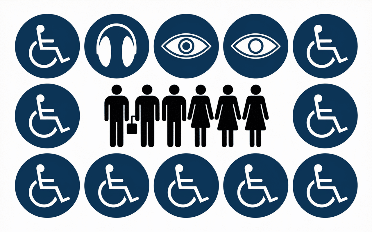 Logo handicap pictogrammes accessibilité cercle