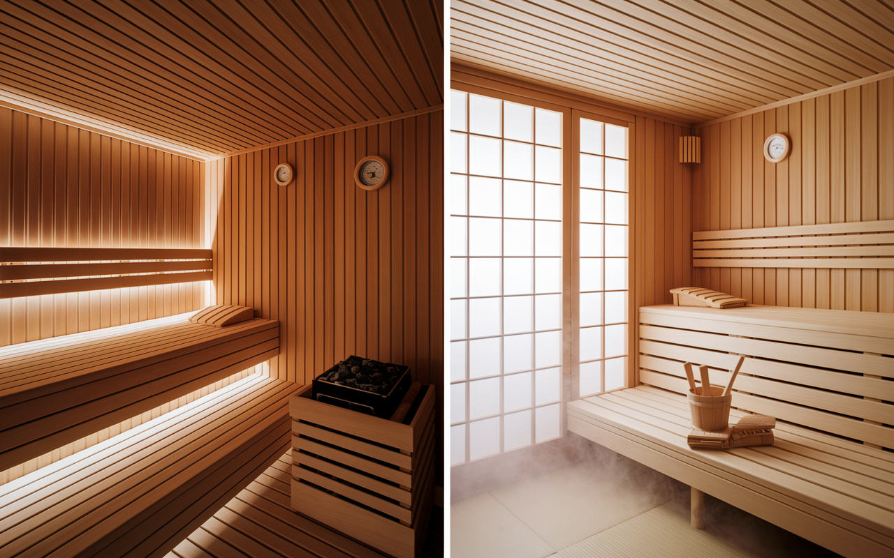 sauna japonais vapeur douce comparé sauna nordique