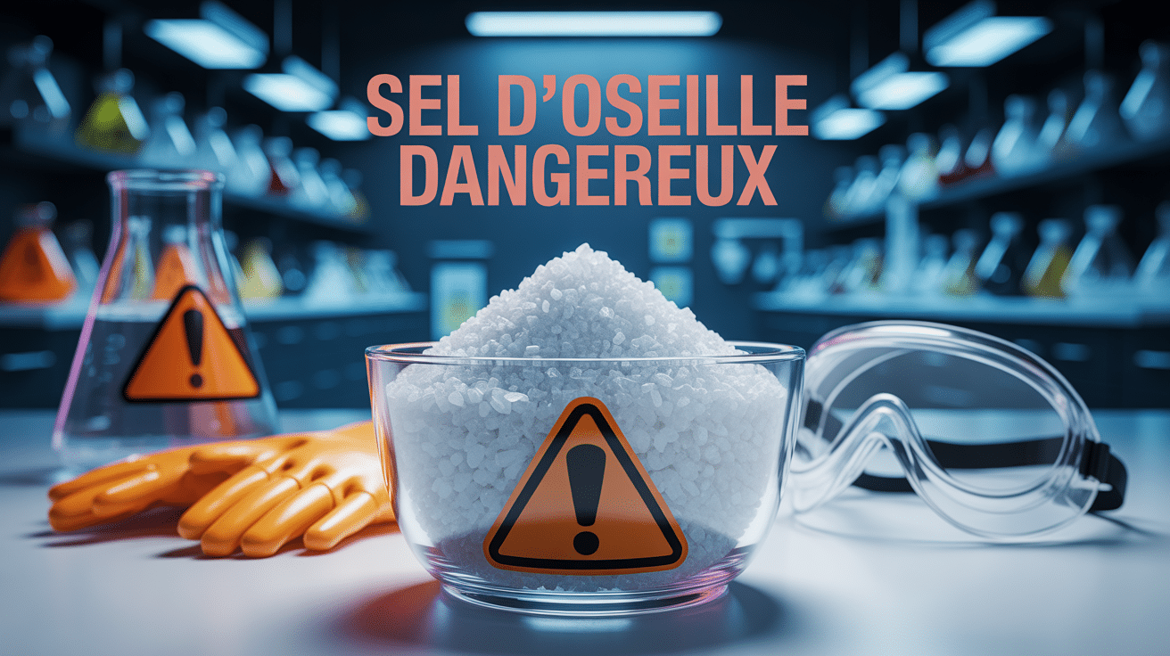 Sel d’oseille danger, cristaux et pictogrammes de sécurité