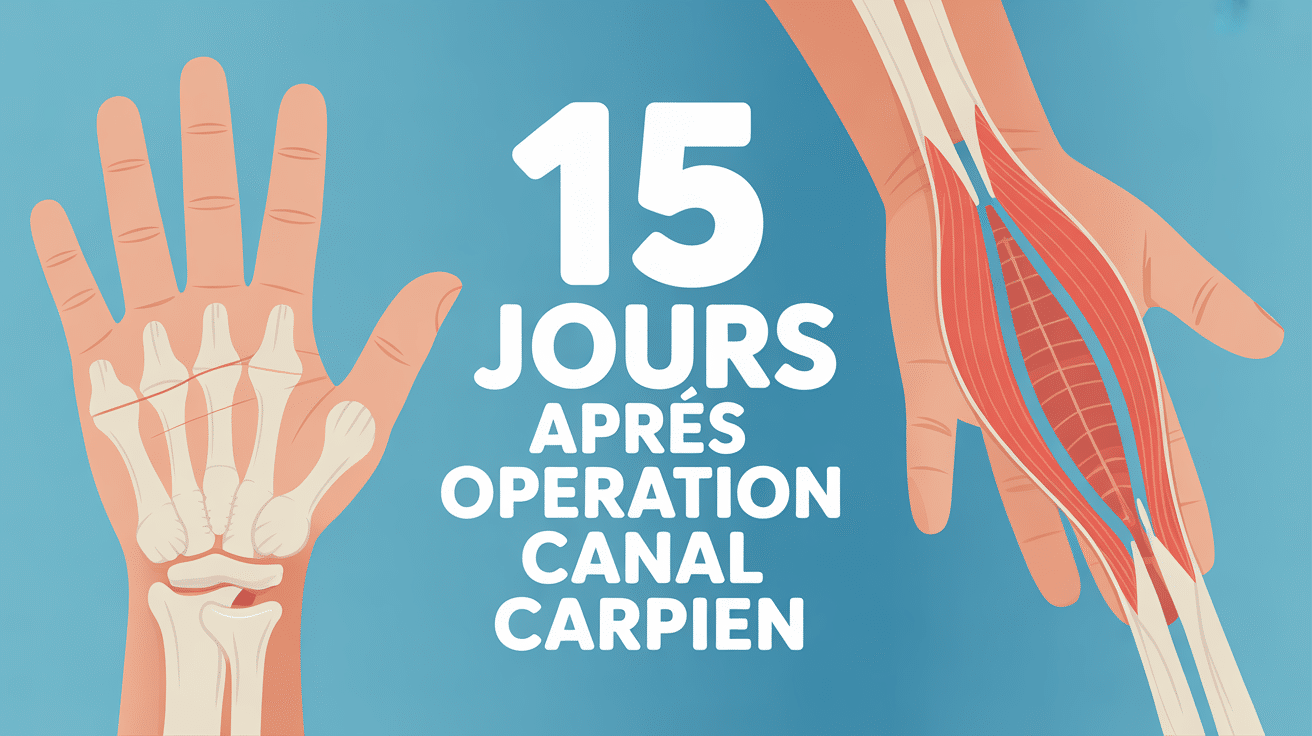 Symptôme 15 jours après opération canal carpien illustration coupe main