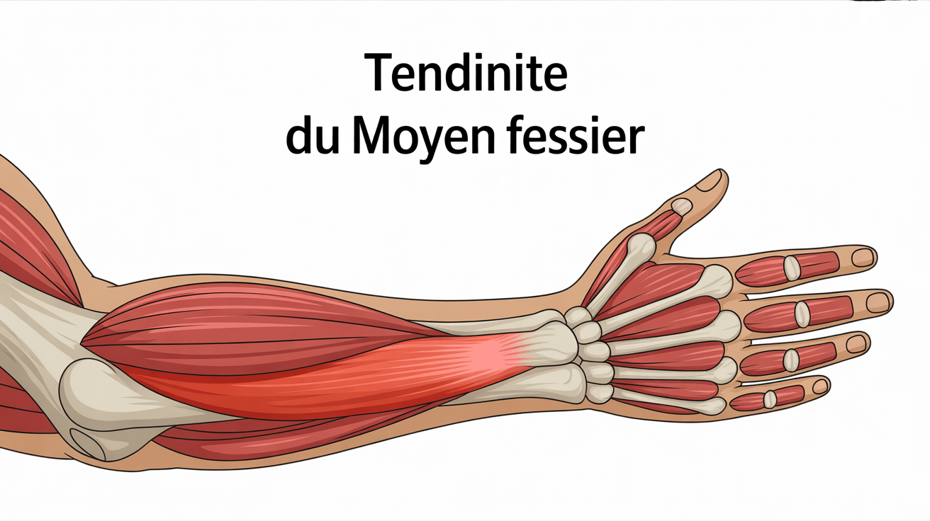 Tendinite moyen fessier temps de guérison hanche illustration