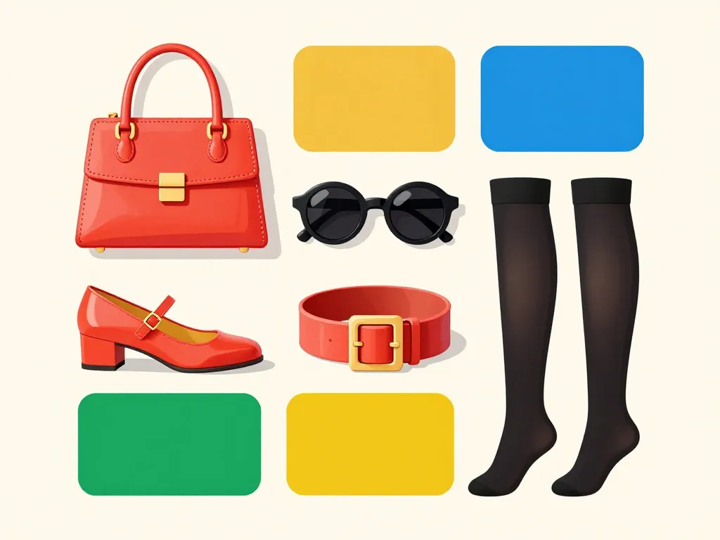 année 60 robe avec accessoires sixties et palette vive