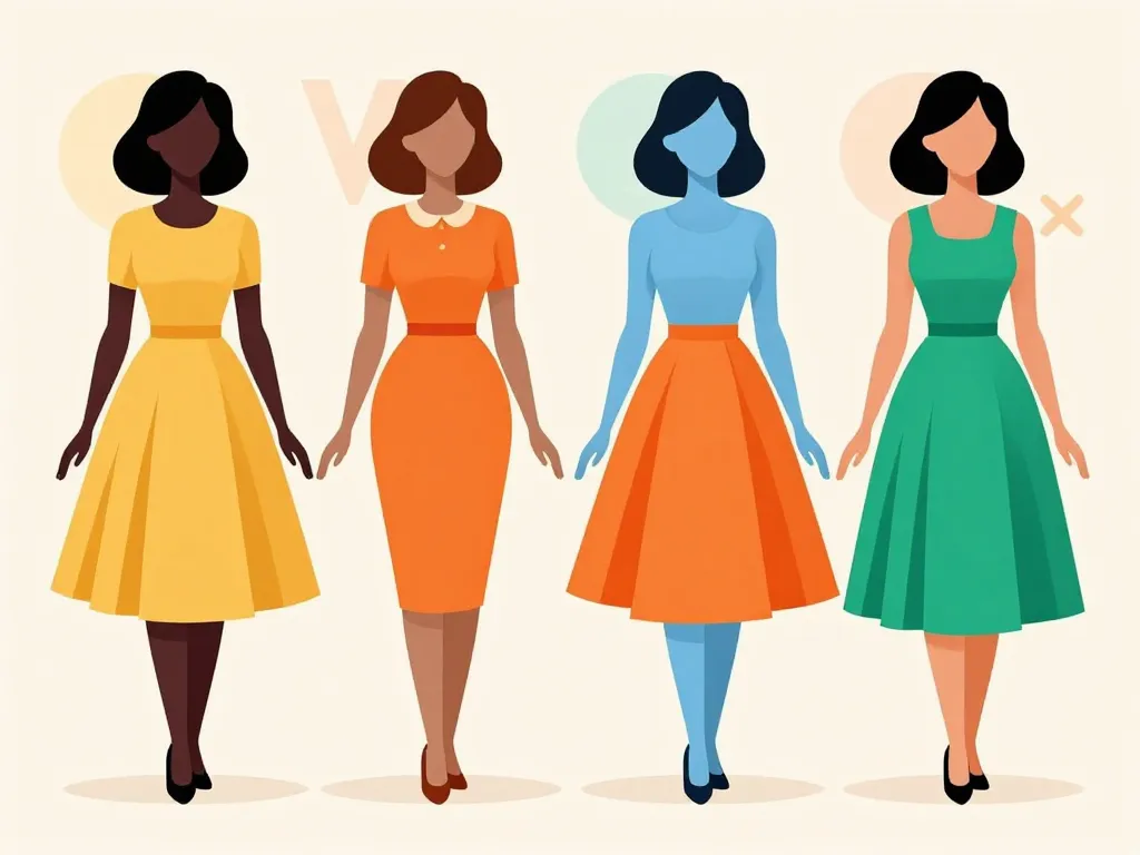 année 60 robe adaptée aux morphologies A V H X