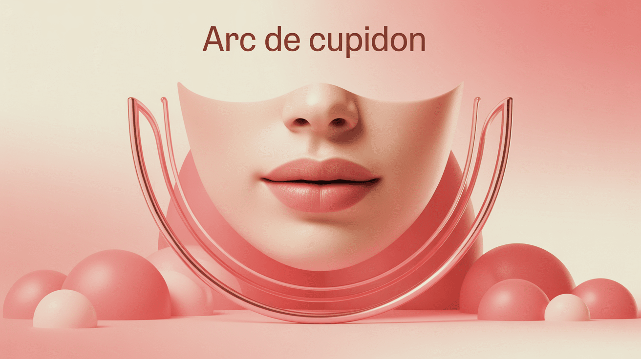 arc de cupidon illustré, focus lèvre supérieure