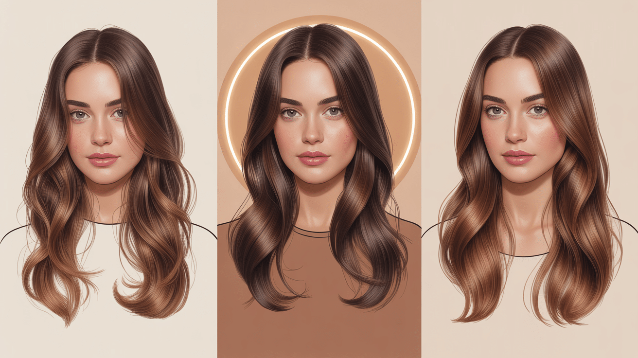 Visuel éditorial de balayage caramel lisse lumineux
