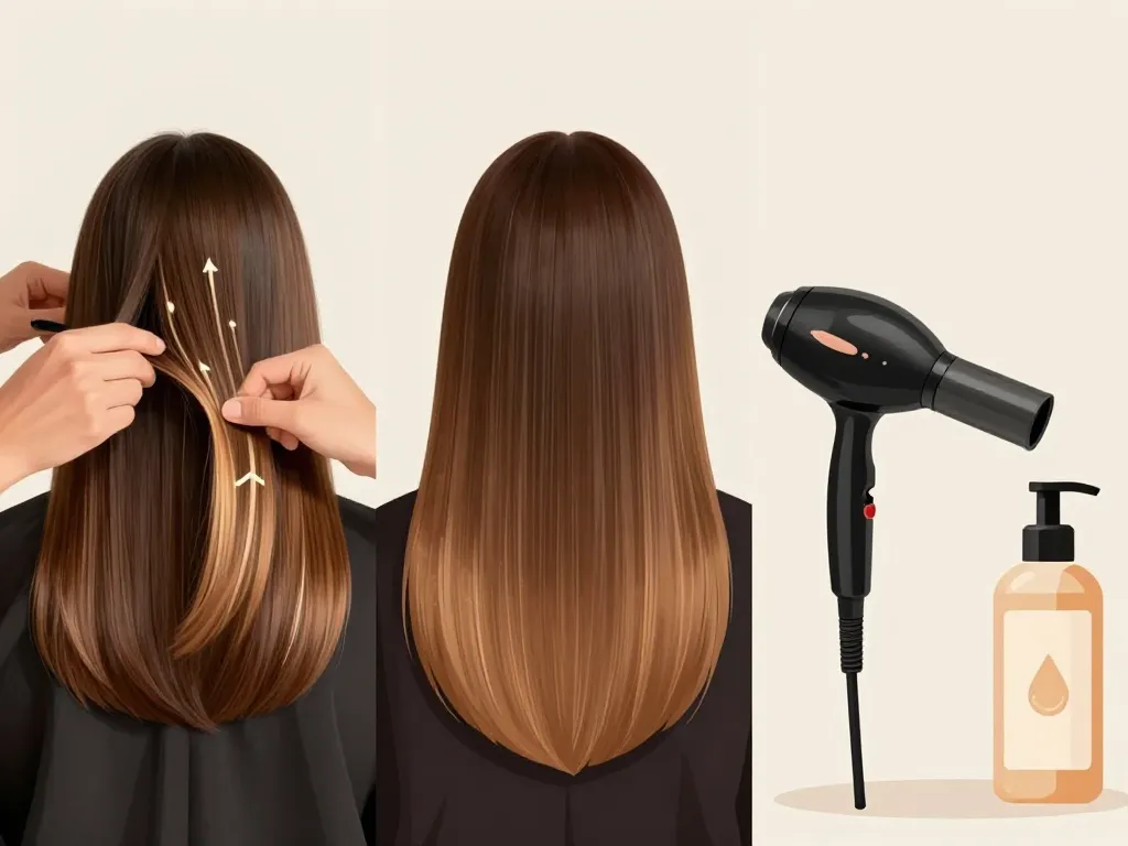 Illustration techniques balayage caramel lisse