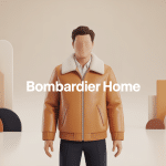 bombardier homme avec col moutonné en ville, illustration