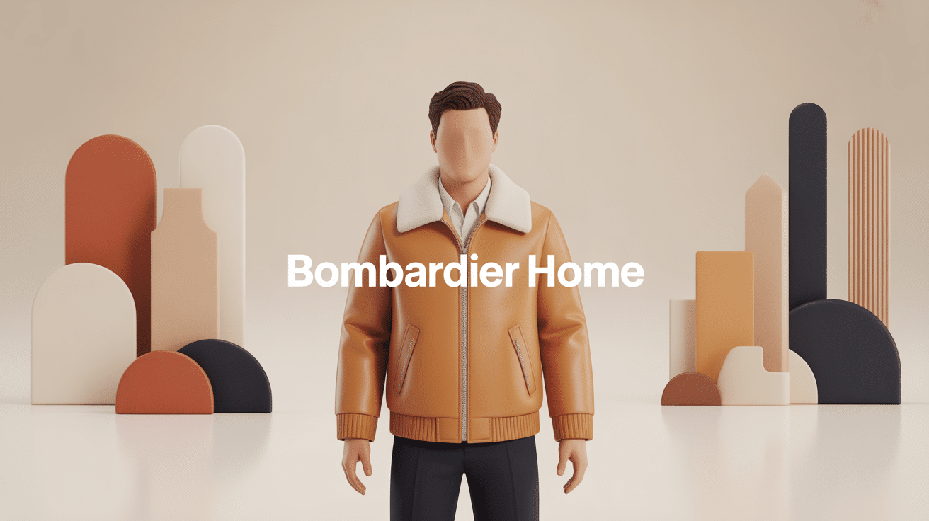 bombardier homme avec col moutonné en ville, illustration