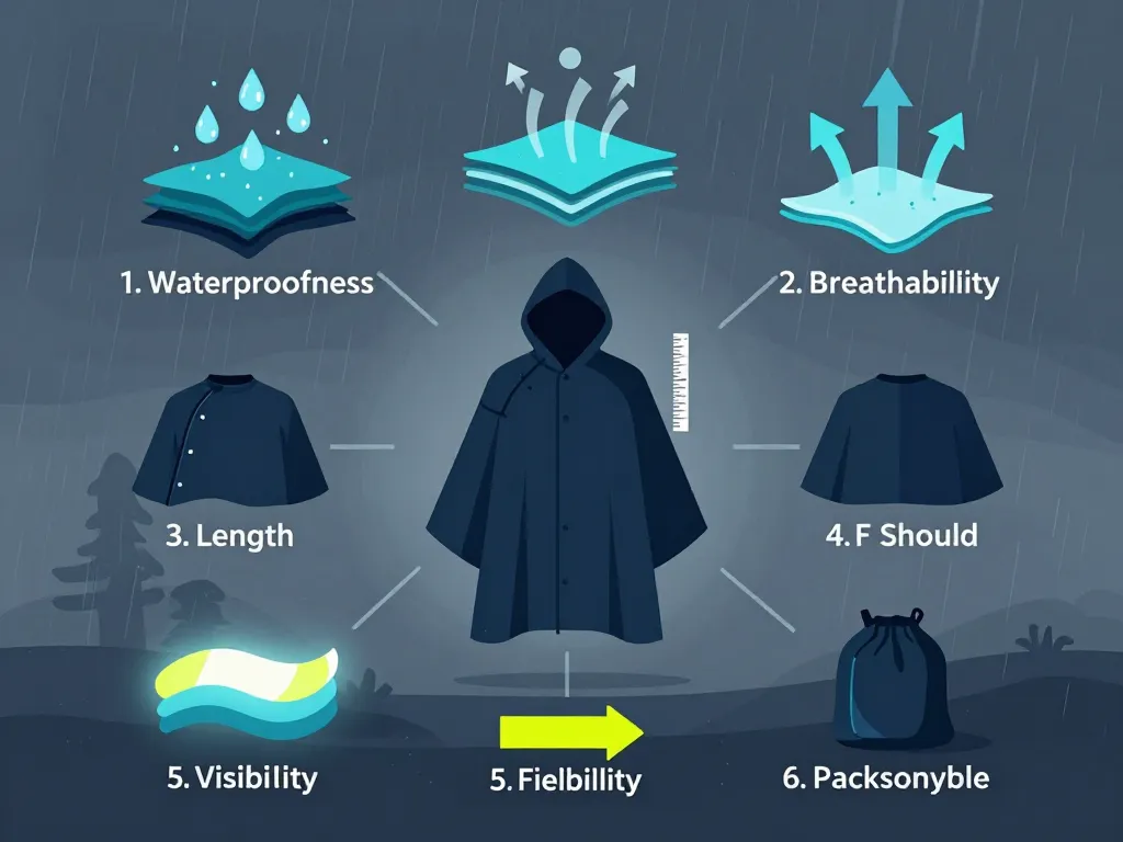 cape de pluie : imperméabilité, respirabilité, coupe, visibilité