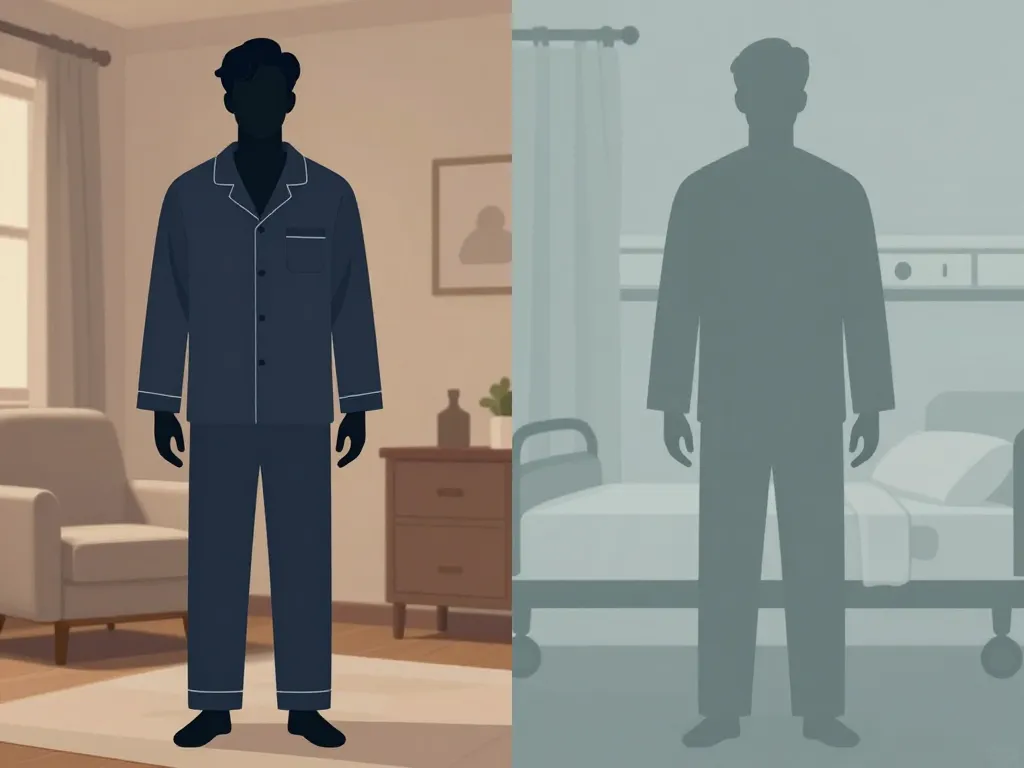 scène chemise de nuit homme élégance maison hôpital