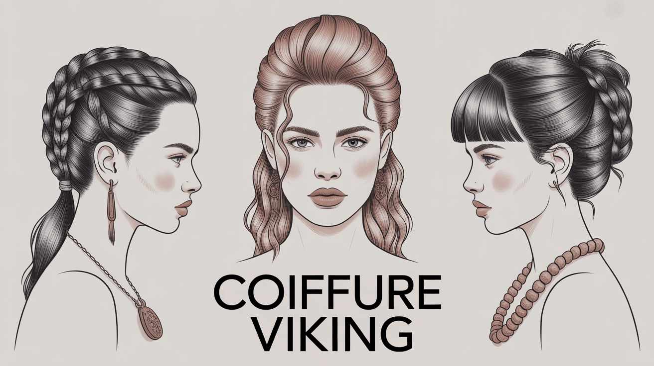 coiffure viking femme avec tresses structurées et accessoires nordiques