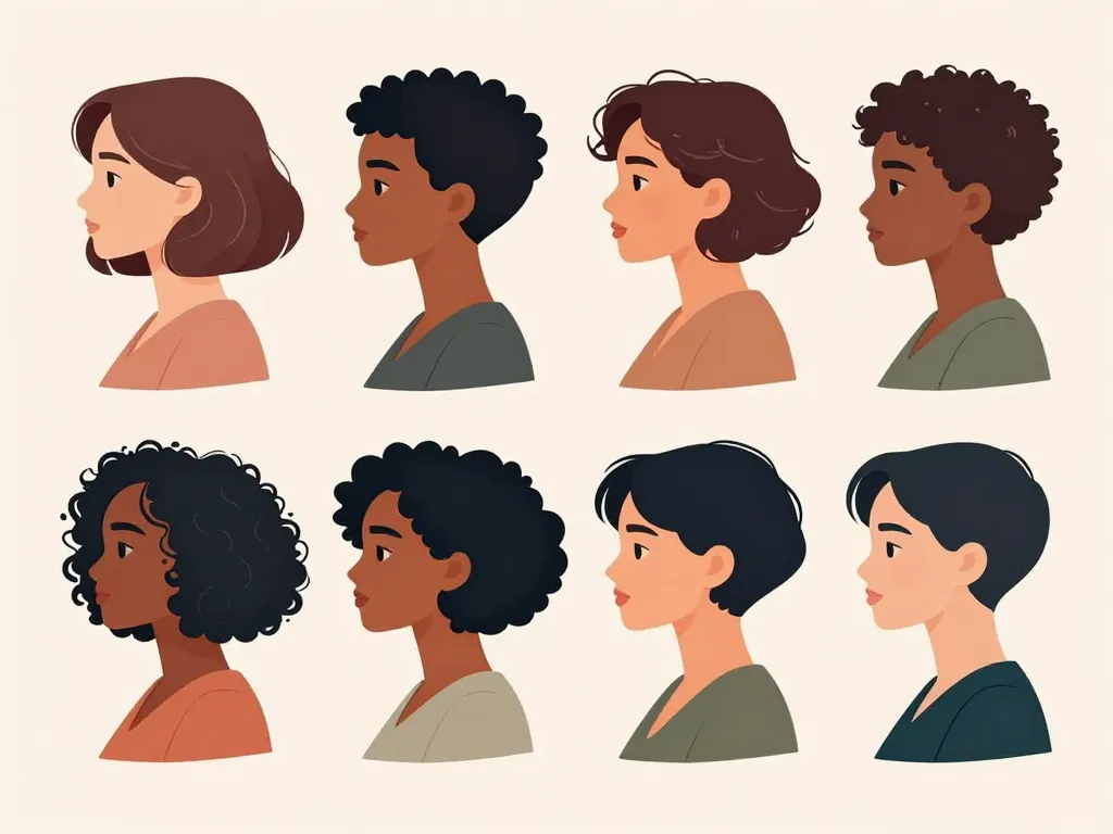 Ligne de styles coupe courte pour cheveux épais et frisés