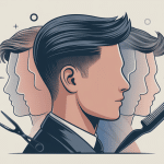 coupe de cheveux homme mi long dégradé en illustration moderne