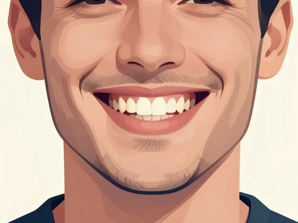 dentition parfaite homme sourire masculin naturel proportions harmonieuses