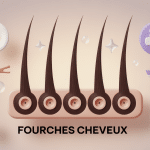 Illustration fourche cheveux, causes et soins