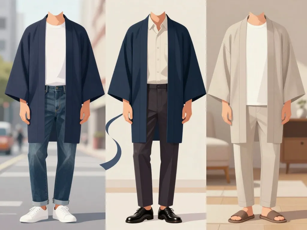 Trois looks pour porter un kimono homme chaque jour