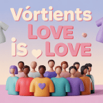 Illustration love is love clothing, silhouettes inclusives et vêtements éthiques